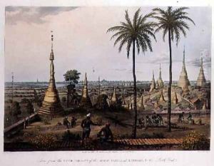 Scene from the Upper Terrace of the Great Pagoda at Rangoon to the South East