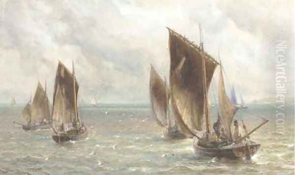 The fishing fleet heading out to sea - view 1