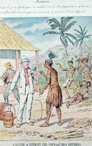 Alcohol has destroyed entire populations illustration from a childrens book on the dangers of alcohol early 20th century by Emile May