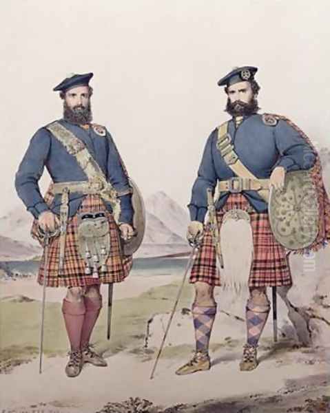 Two men in Highland dress - view 1
