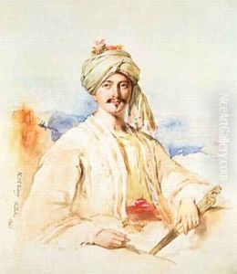 Portrait of a Man in Oriental dress 1861 by Kenneth Macleay