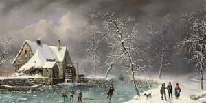 Winter Scene by Louis Claude Mallebranche