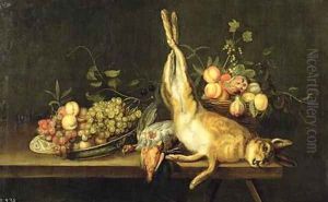 Still Life with Game and Fruit by Luis Egidio Menendez or Melendez