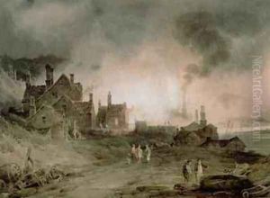 Bedlam Furnace Madeley Dale Shropshire 1803 by Paul Sandby Munn