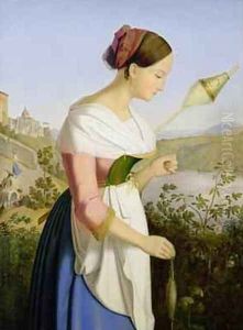 Italian Girl with a Spinning Dress by Friedrich Wilhelm Mueller