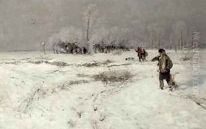 Hunting in the Snow by Hugo Muhlig
