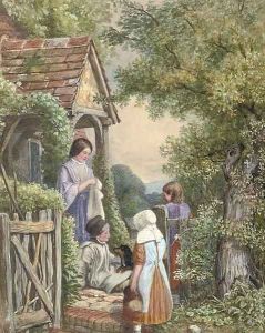 Outside the cottage by Samuel McCloy