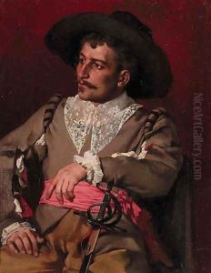 The pensive cavalier by Anton Muller