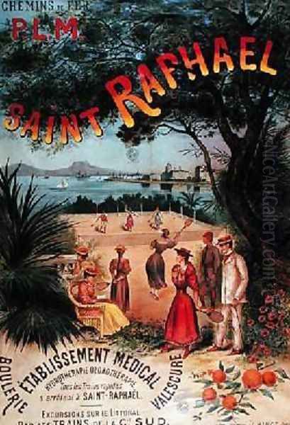 Poster advertising PLM Trains to St Raphael - view 1