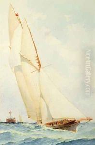 Schooner under Sail by Barlow Moore