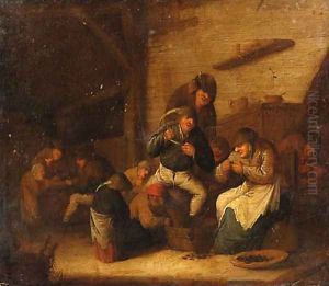 Peasants Gaming and eating Mussels in an Interior