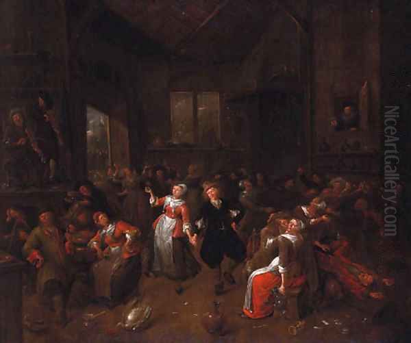 Peasants merrymaking in a barn - view 1