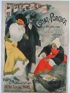 Poster advertising oysters from Cottat and Porcher by Camille Meyer