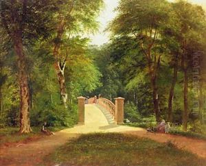 Figures in a Park Copenhagen by Carl Ludwig Ferdinand Messmann