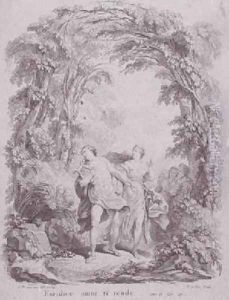 Orpheus leading Eurydice out of hell by Charles Monnet