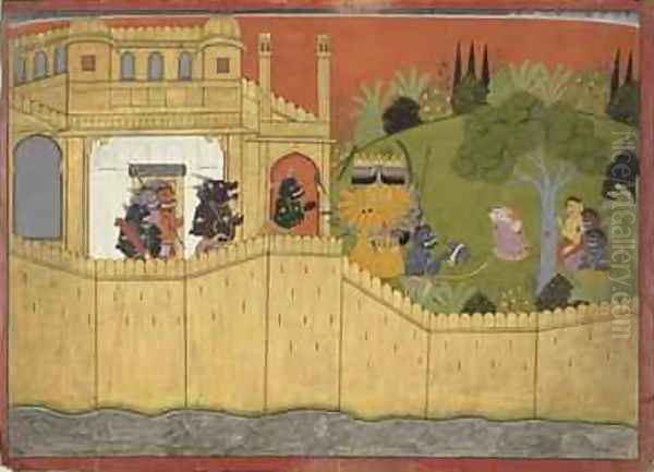 Ravana shows Sita the Counterfeit Head of Roma - view 1