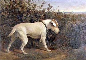 Terrier in a Landscape by William Elsob Marshall