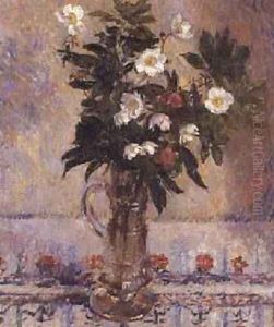 Flowers in a Glass Vase by James Manson