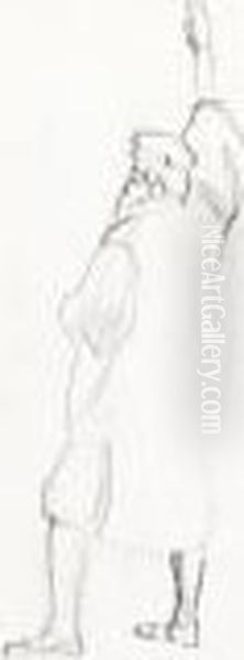 Study Of A Swaering Soldier In Left Profile For 'unanimity' - view 1