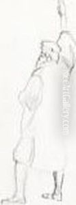 Study Of A Swaering Soldier In Left Profile For 'unanimity'