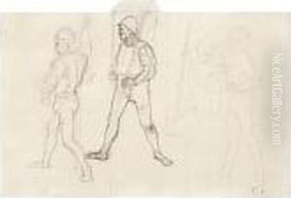 Sketch With Four Soldiers For 'marignano I' - view 1