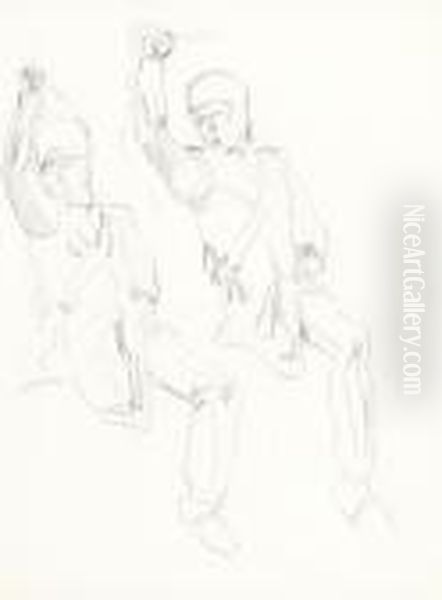 Two Cavalry Officers, Study To 'jena' - view 1