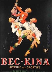 Poster advertising Bec-Kina French aperitif 1910 by (Michel Liebaux) Mich