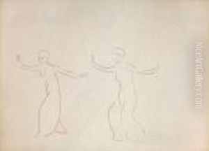 Kompositionsstudie Mit Vier Tanzenden Frauen by Ferdinand Hodler