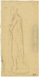 Studie Einesmannes In Ganzer Figur, Nach Links by Ferdinand Hodler