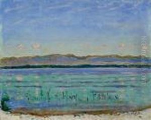 Genfersee Mit Jura by Ferdinand Hodler