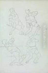 Vier Krieger.figurenstudie by Ferdinand Hodler