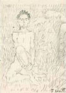 Studie Des "junglings Zum Fruhling" by Ferdinand Hodler