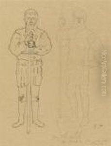 Study Of A Soldier "gebet Vor Der Schlacht" by Ferdinand Hodler
