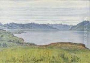 Genfersee Mit Blick Gegen Das Wallis. by Ferdinand Hodler