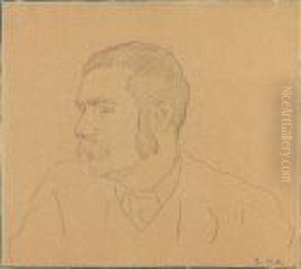 Max Buri. - Bildnisstudie. - view 1