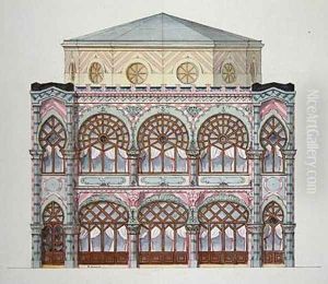 Elevation of a Cafe-Concert from a folio of designs 1870 by H. Monnot