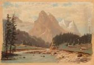 Gebirgslandschaft. by Ferdinand Hodler