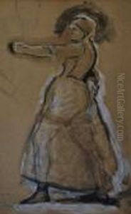 Study Of A Figure Holding A Cut Throat Razer