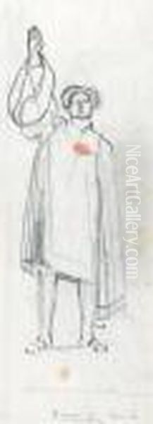 Study For A Person Swearing An Oath. - view 1