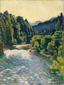 Die Saane Im Pays D""""enhaut Bei Rossiniere by Ferdinand Hodler