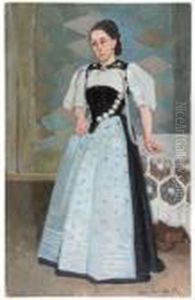 Bildnis Frau Dr. Sury, Tochter Des Barenwirts Insumiswald. 1880 by Ferdinand Hodler