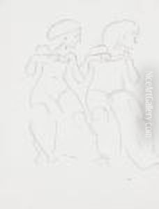 Figurenstudie Zu "entzucktes Weib". by Ferdinand Hodler