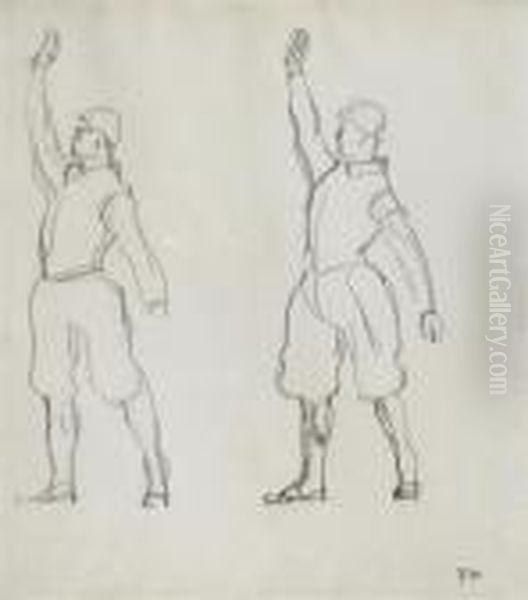 Two Figures Swearing An Oath. - view 1