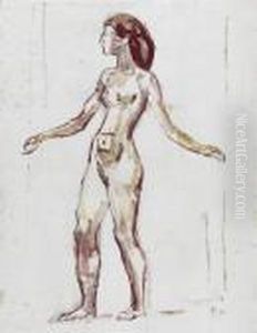 Female Nude Stepping To The Left.