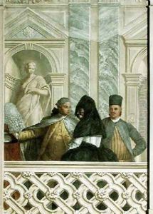 Group of people with a woman in a black veil