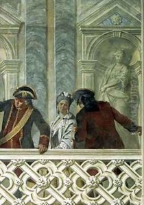 Group of three notaries by Michelangelo Morlaiter