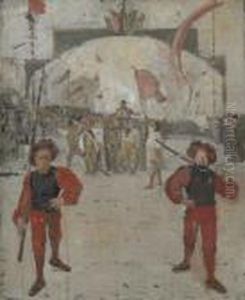 Schwingerumzug (studie) by Ferdinand Hodler