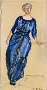 Bildnis Helene Welti-kammerer (studie) by Ferdinand Hodler