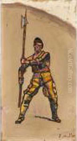 Krieger Mit Hellebarde (rechte Figur Zum Mittelfeld Des "ruckzug Von Marignano") - view 1