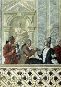 Group of two notaries and two servants 2 by Michelangelo Morlaiter